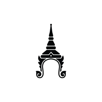 Thailand culture Chada crown icon isolated vector on white background