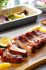 Grilled Sparerib with various vegetables