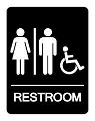 Restroom Symbol Sign, Vector Illustration, Isolate On White Background Label. EPS10