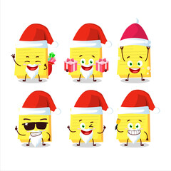 Santa Claus emoticons with sticky notes yellow cartoon character