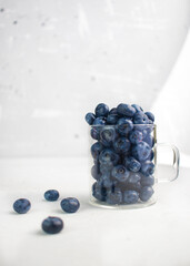 blueberries in a glass bowl