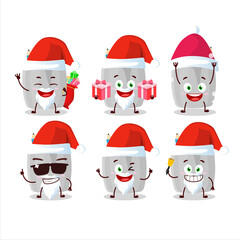 Santa Claus emoticons with glass of pencil cartoon character