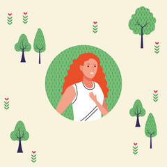 young tourist woman happy character