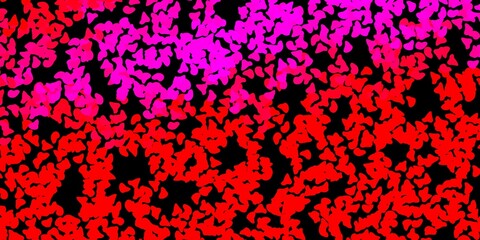 Dark pink, red vector background with random forms.