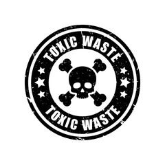 Vector Distressed Toxic Waste Stamp