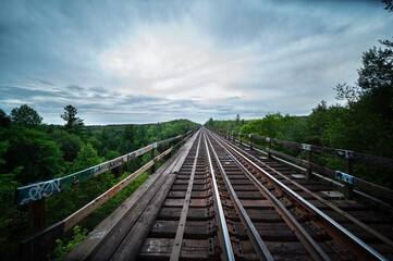 Fototapeta premium Railroad tracks berrie ontario