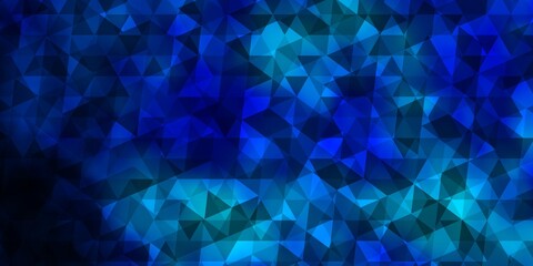 Fototapeta premium Dark BLUE vector template with crystals, triangles.
