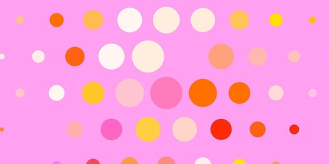Fototapeta na wymiar Light Pink, Yellow vector layout with circle shapes. Abstract decorative design in gradient style with bubbles. Pattern for business ads.