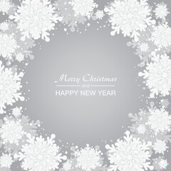 Vector card for Christmas, New Year, snowflakes