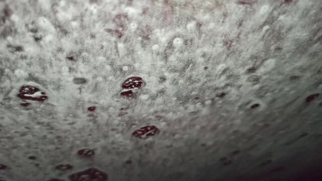 Car wash from inside the car. Slomo. Poland 2020