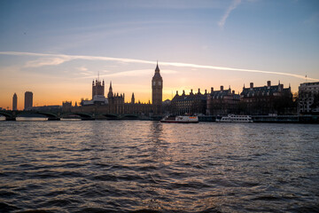 Fototapeta na wymiar Big Ben Clock sunset