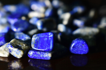 Lapis Lazuli is a beautiful blue gemstone. On areas with reflected light