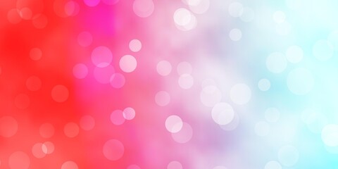 Light Blue, Red vector layout with circle shapes. Colorful illustration with gradient dots in nature style. Pattern for business ads.