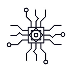 processor electronic chip isolated icon