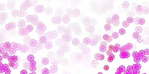 Fototapeta na wymiar Light pink vector pattern with colored snowflakes.