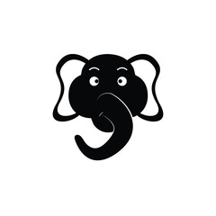 Elephant head in black color