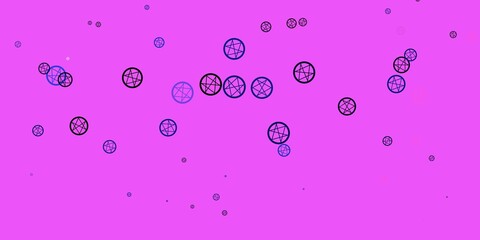 Light Pink, Blue vector texture with religion symbols.