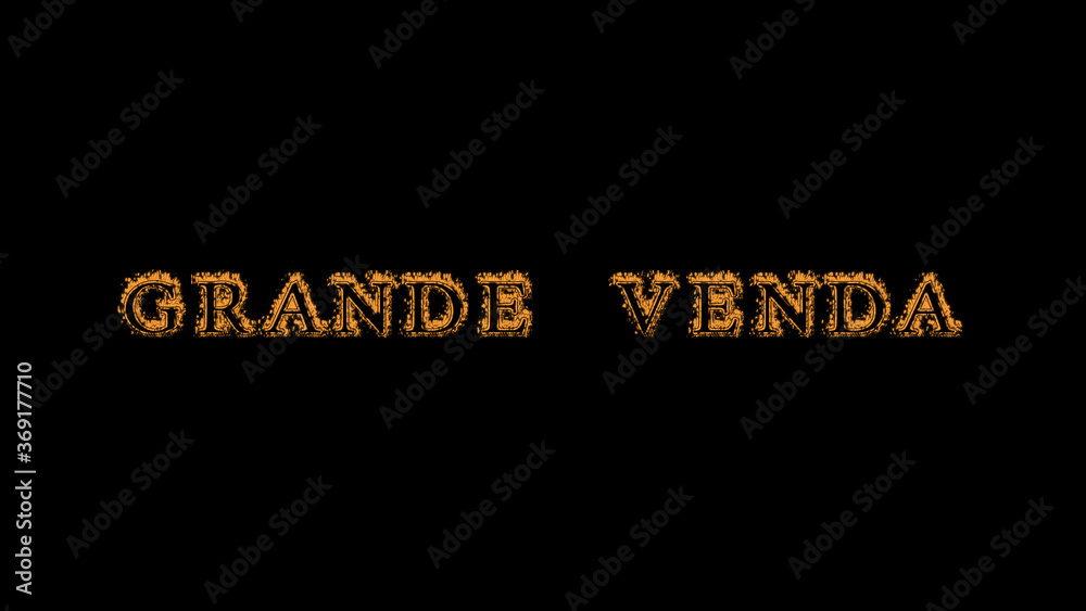 Fototapete grande venda fire text effect black background. animated text effect with high visual impact. letter