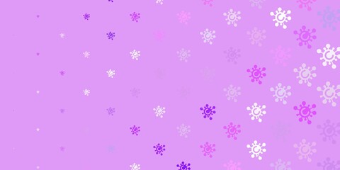 Light Purple vector pattern with coronavirus elements.
