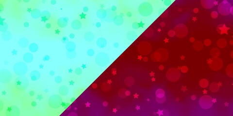 Vector layout with circles, stars. Abstract illustration with colorful spots, stars. Pattern for trendy fabric, wallpapers.