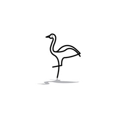 bird logo simple design vector outline template