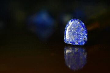 Lapis Lazuli is a beautiful blue gemstone. On areas with reflected light
