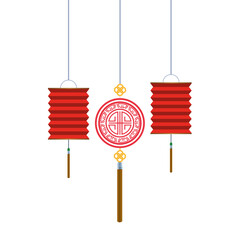 japanese culture decoration and lamps hanging icon