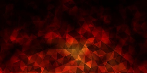 Dark Orange vector background with triangles.