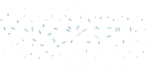 Light BLUE vector background with woman symbols.