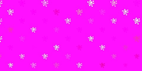 Light Pink vector background with covid-19 symbols.
