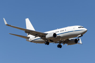 Modern large luxury business jet aircraft.