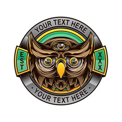 vector owl logo design