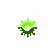 logo protected virus. Bacterial Icons. Coronavirus Outbreak, Stop the virus. Virus isolated vector icon