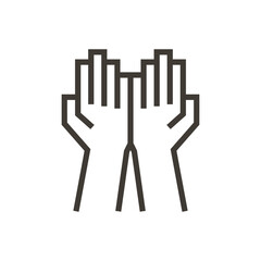 Open folded hands icon. Vector illustration representing praying, giving, support and humanitarian concepts