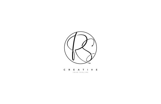 Initial RS Inside Simple Shape Circle Signature Logotype