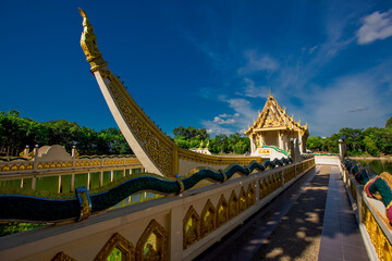 Background of religious sites in Ubon Ratchathani province of Thailand (Wat Sa Prasan Suk), with...