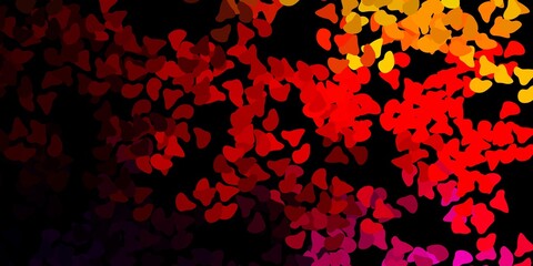 Dark pink, yellow vector texture with memphis shapes.