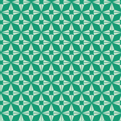 Vector pastel mint green star shape seamless pattern background