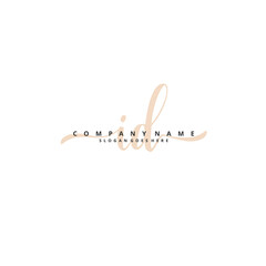 I D ID Initial handwriting and signature logo design with circle. Beautiful design handwritten logo for fashion, team, wedding, luxury logo.