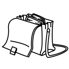 briefcase with books vector illustration not colored