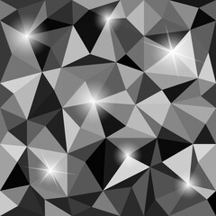 Crystal textured black and white abstract vector background