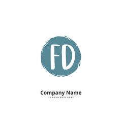 Obraz premium F D FD Initial handwriting and signature logo design with circle. Beautiful design handwritten logo for fashion, team, wedding, luxury logo.