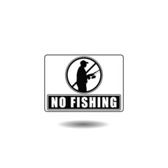 No fishing allowed icon with shadow