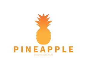 Pineapple fruit logo. Gradient pineapple logo vector design.