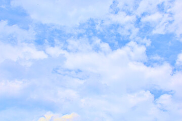 Bright Blue sky with white cloud. Beautiful sky background and wallpaper. Clear day and good weather in the morning.  