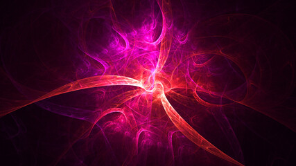 3D rendering abstract multicolor fractal light background