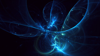 3D rendering abstract multicolor fractal light background