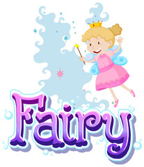 Fairy logo with little fairies on white background