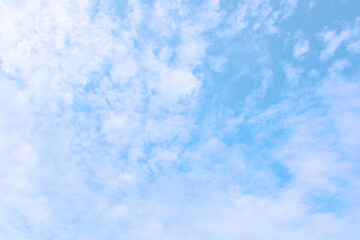 Bright Blue sky with white cloud. Beautiful sky background and wallpaper. Clear day and good weather in the morning.  