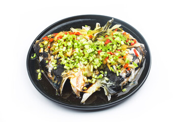 Chinese Cuisine: Steamed Silver Carp Fish Head